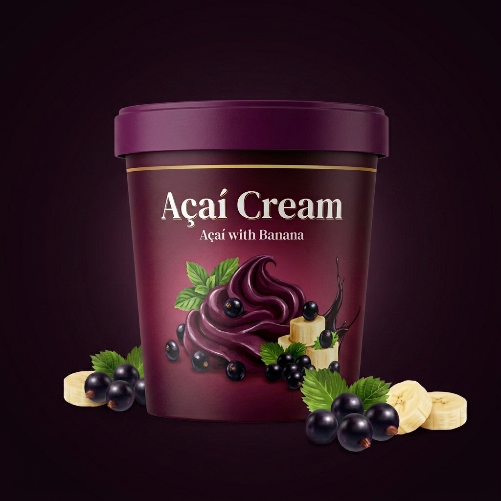 Premium Açaí Bowl with bananas, strawberries, blueberries, granola and coconut